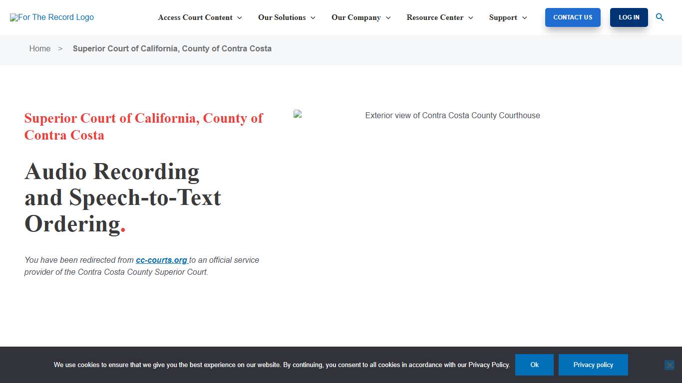 Superior Court of California, County of Contra Costa Digital Ordering Portal For The Record